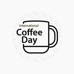 international coffee day vector template. Design for banner or print.