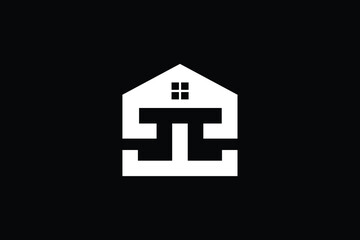 Logo design of W in vector for construction, home, real estate, building, property. creative elegant Monogram. Premium Business home logo icon. White color on black background