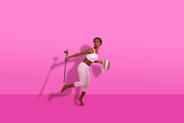 running african woman in fencing dress