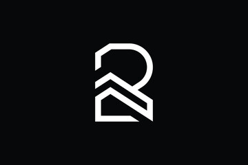 Logo design of R RR in vector for construction, home, real estate, building, property. creative elegant Monogram. Premium Business home logo icon. White color on black background
