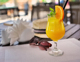 Orange juice with instagram filter