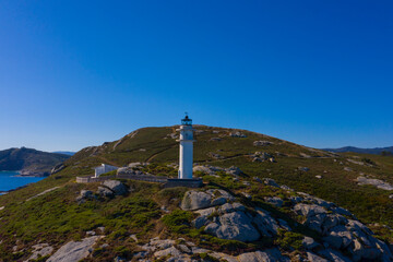 Fototapeta na wymiar Aerial view Rondacoira´s Lighthouse in Galicia