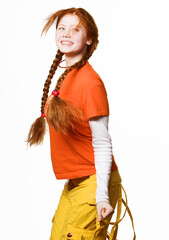 picture of lovely redhead girl with long braids
