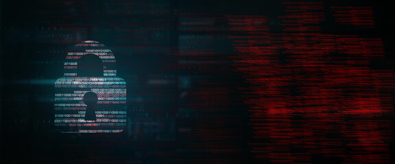 2d illustration Safety concept: Closed Padlock on digital background