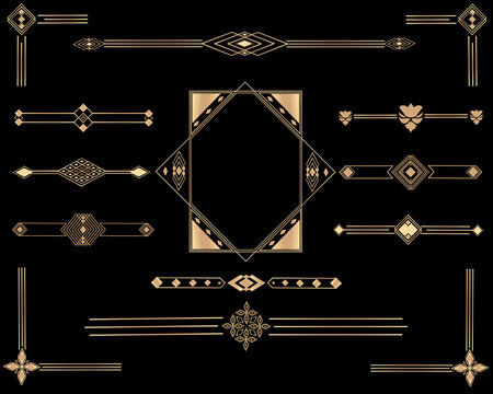 Set of ornaments in Art Deco style.