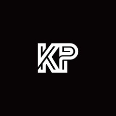 KP monogram logo with abstract line