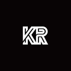 KR monogram logo with abstract line