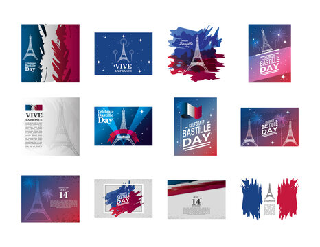 bundle of happy bastille day and icons