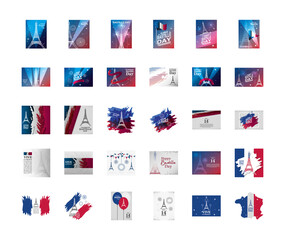 bundle of happy bastille day and icons