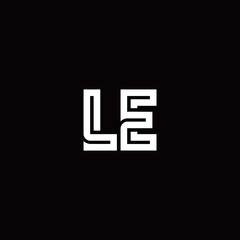 LE monogram logo with abstract line - obrazy, fototapety, plakaty