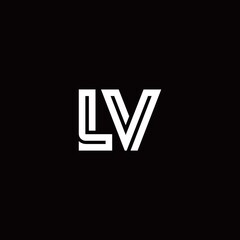 LV monogram logo with abstract line