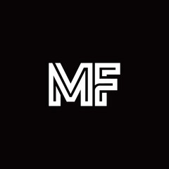 MF monogram logo with abstract line