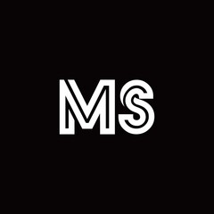 MS monogram logo with abstract line