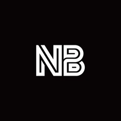 NB monogram logo with abstract line