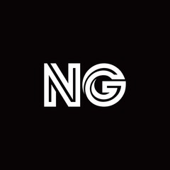 NG monogram logo with abstract line