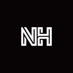 NH monogram logo with abstract line