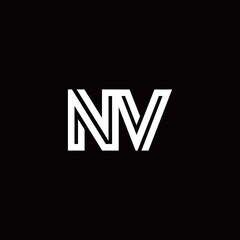 NV monogram logo with abstract line
