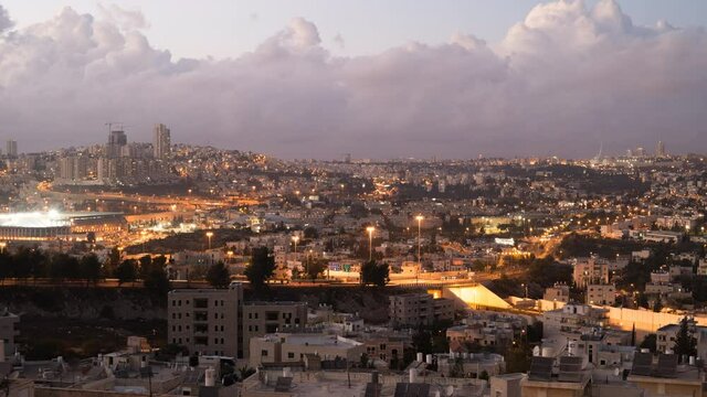 Sunset timelapse over GILO jerusalem, israel