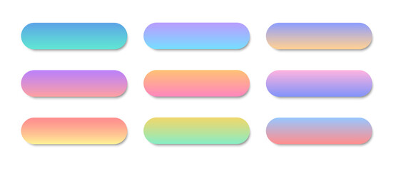 Modern colorful buttons for website and ui. Web buttons set. Vector illustration.