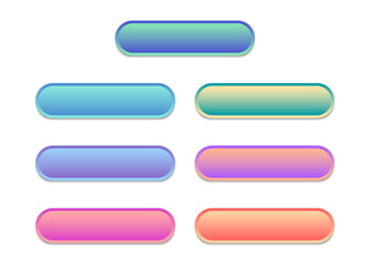 Blank template of web buttons. Set of modern multicolored buttons for website.