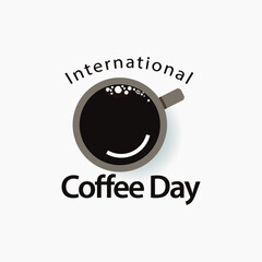 international coffee day vector template. Design for banner or print.