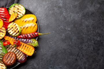 Grilled vegetables on plate