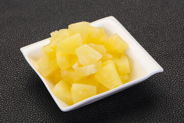Marinated pineapple pieces