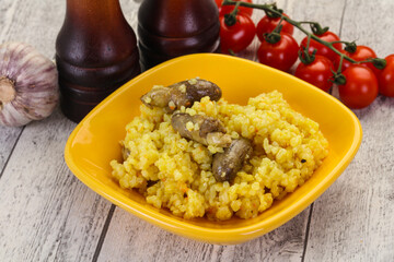 Rice with Chicken hearts