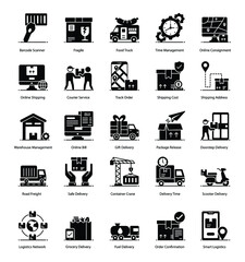 
Shipping And Logistic solid Icons 
