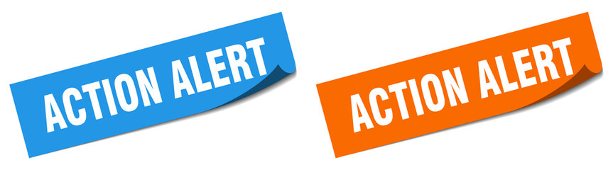 action alert paper peeler sign set. action alert sticker