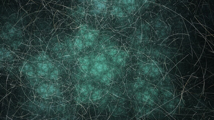 Colorful swirly green shapes. Fantasy abstract background. Digital fractal art. 3d rendering.