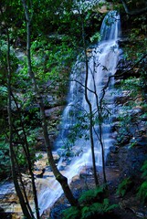 The waterfall in the Blue Mountains national park in Australia