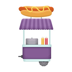 Food trailer vector icon.Cartoon vector icon isolated on white background food trailer.
