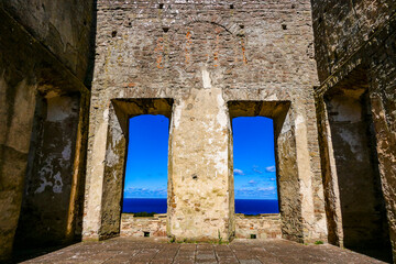 Fototapeta premium Borgholm, Sweden The Borgholms Slott, or castle ruins, from the 12th century on Öland island.