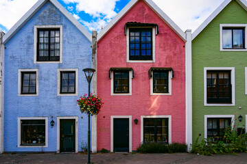 Fototapeta na wymiar Trelleborg, Sweden Colorful houses in the downtown