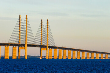 Malmo, Sweden The Oresund bridge to Copenhagen in the early morning.
