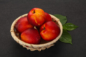 Sweet tasty ripe few nectarines