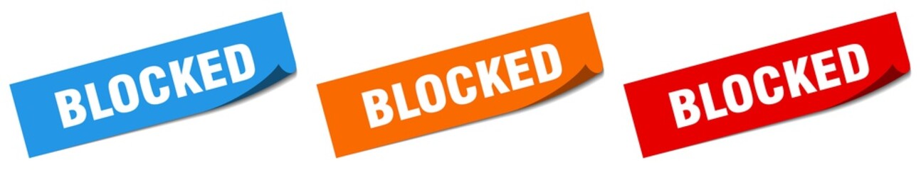 blocked paper peeler sign set. blocked sticker