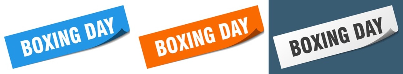 boxing day paper peeler sign set. boxing day sticker