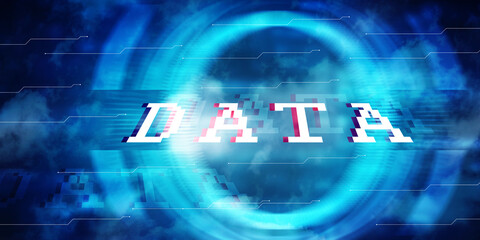 2d illustration Data against white abstract angular design

