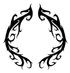 Wrench tattoo in tribal art style