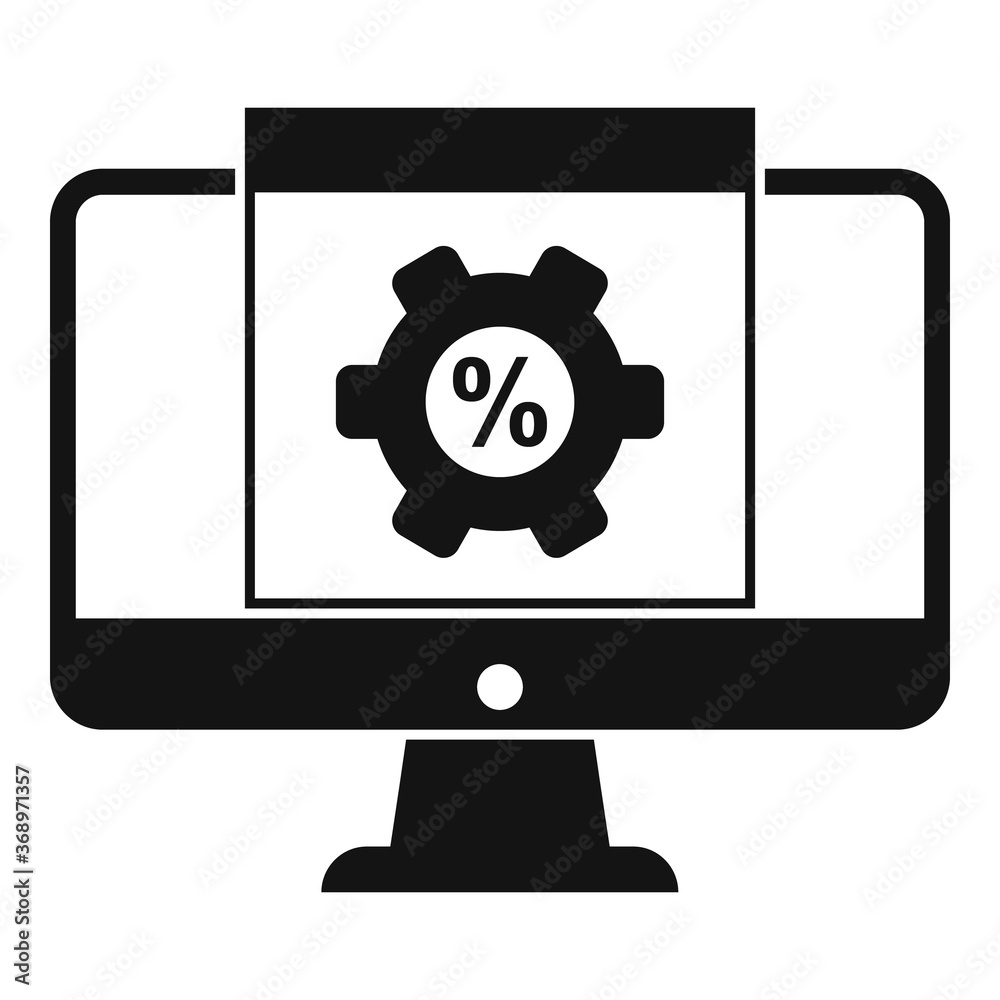 Poster monitor conversion rate icon. simple illustration of monitor conversion rate vector icon for web des