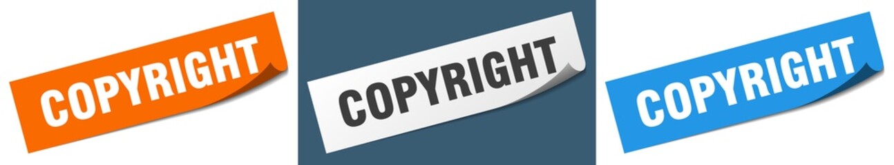 copyright paper peeler sign set. copyright sticker