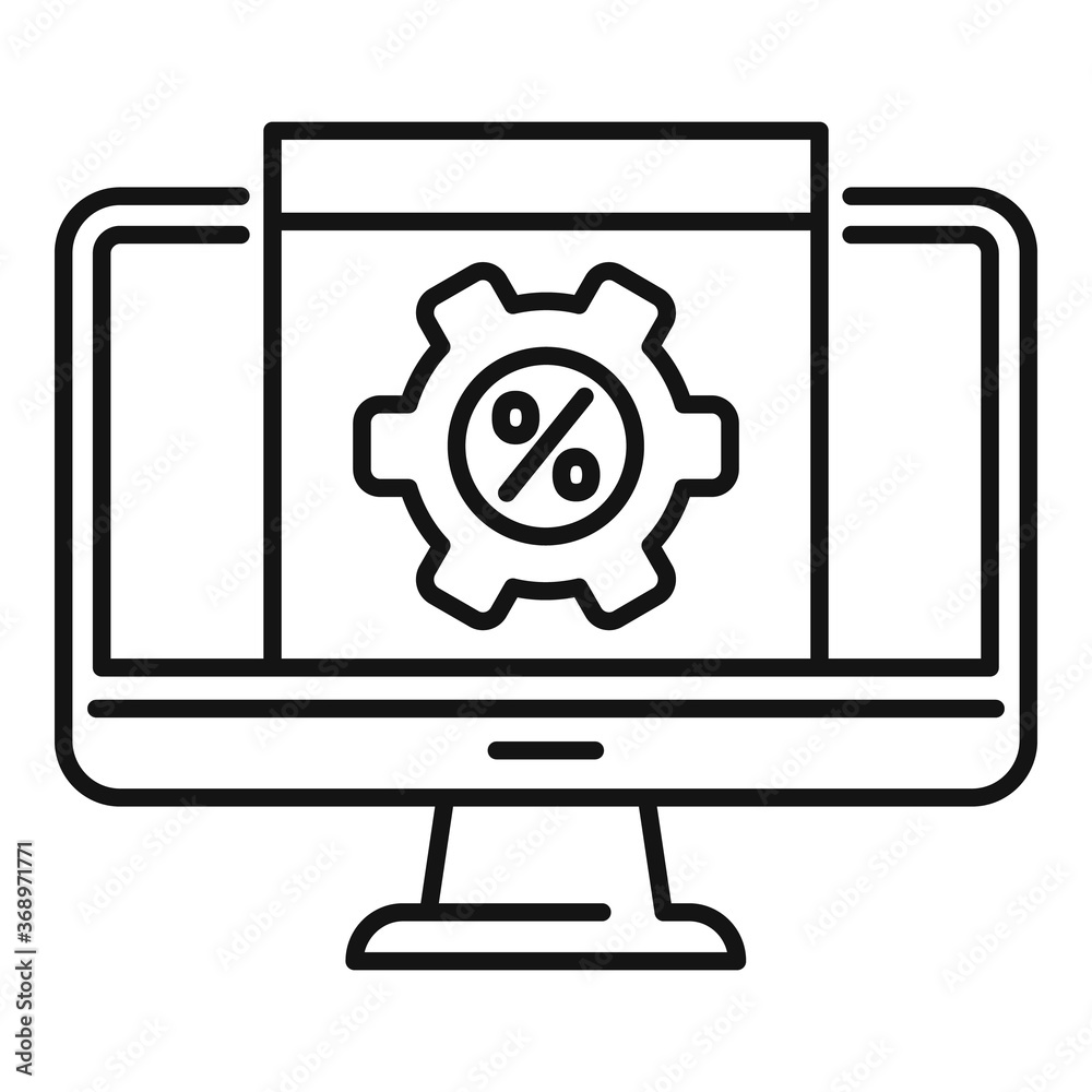 Poster monitor conversion rate icon. outline monitor conversion rate vector icon for web design isolated on