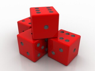 

3d illustration white game dices
