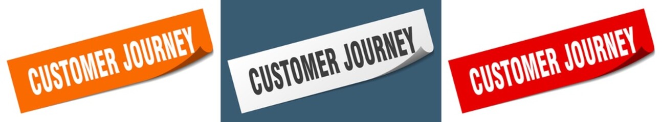 customer journey paper peeler sign set. customer journey sticker