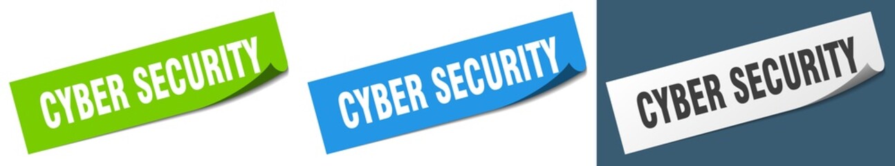 cyber security paper peeler sign set. cyber security sticker