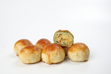 Tambun biscuits small Tau Sar Pneah famous Bukit Tambun Penang delicacies on white background