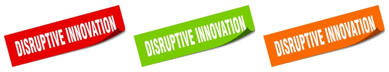 disruptive innovation paper peeler sign set. disruptive innovation sticker
