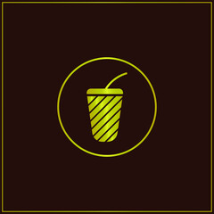 Coffee icon isolated on brown background. Vector Illustration